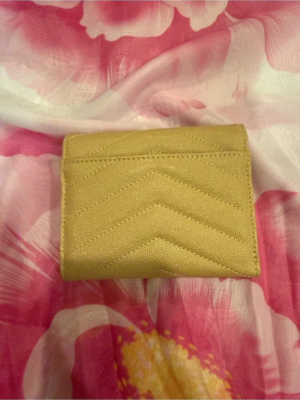 Quilted Leather Wallet - Gold